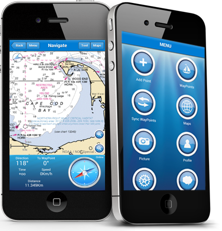 Profile  Activated  Iphone Marine chart Menu 